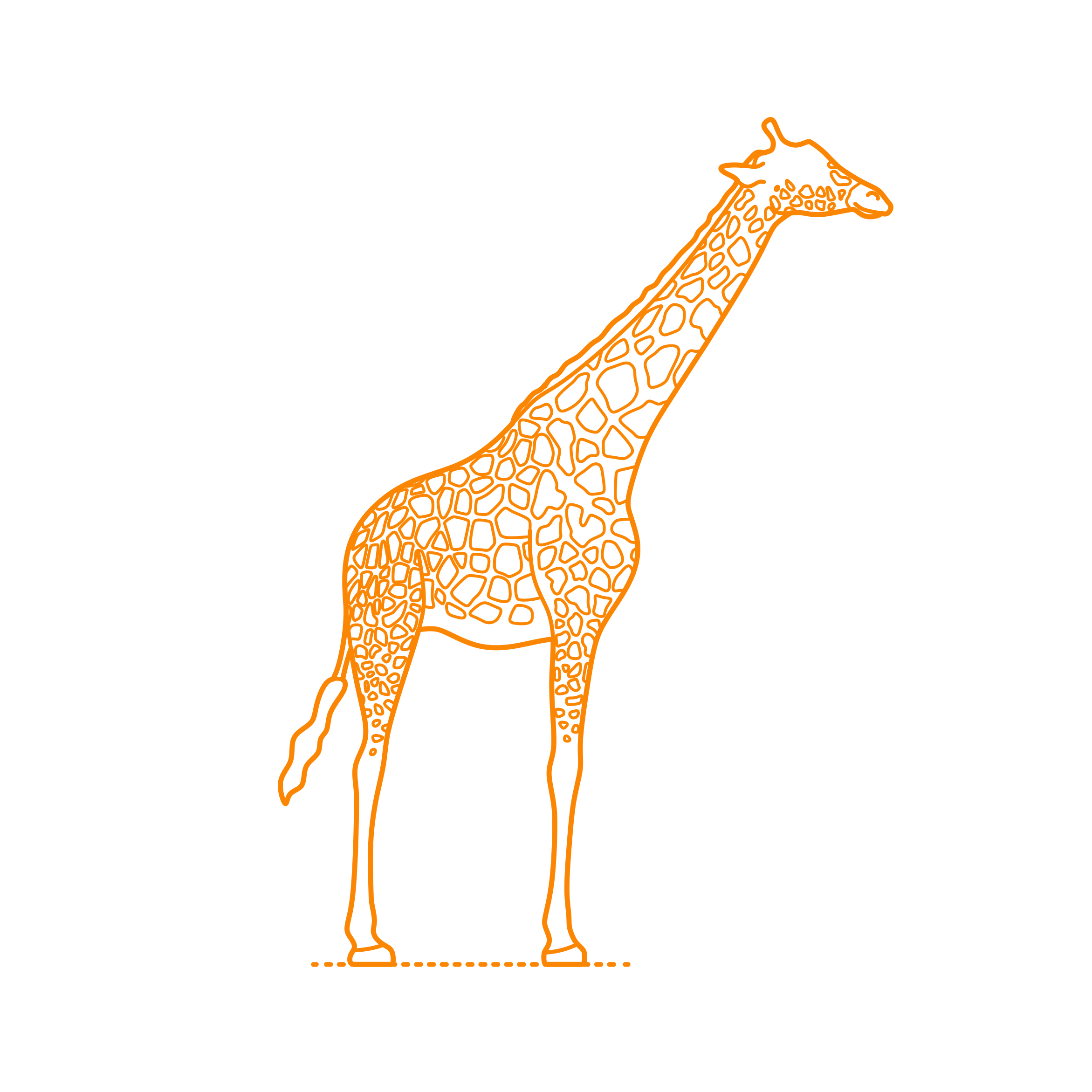 Animals Giraffoids West African Giraffe Laser Cut Svg File Free Vectors
